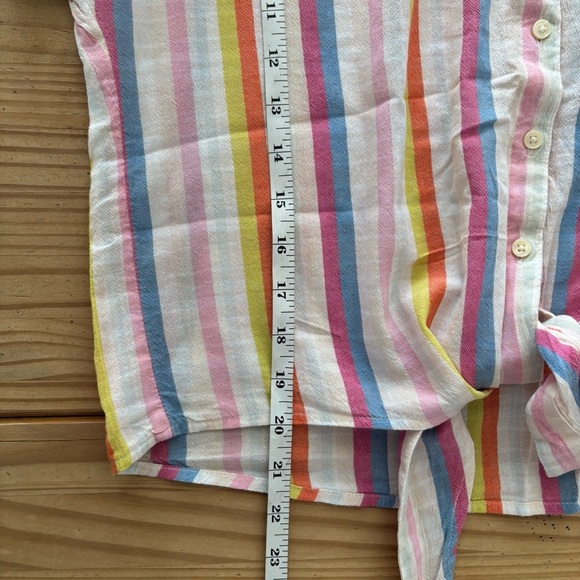 Style & Co. Pink and Purple Crop Tie Front Button Down Shirt - Picture 9 of 9